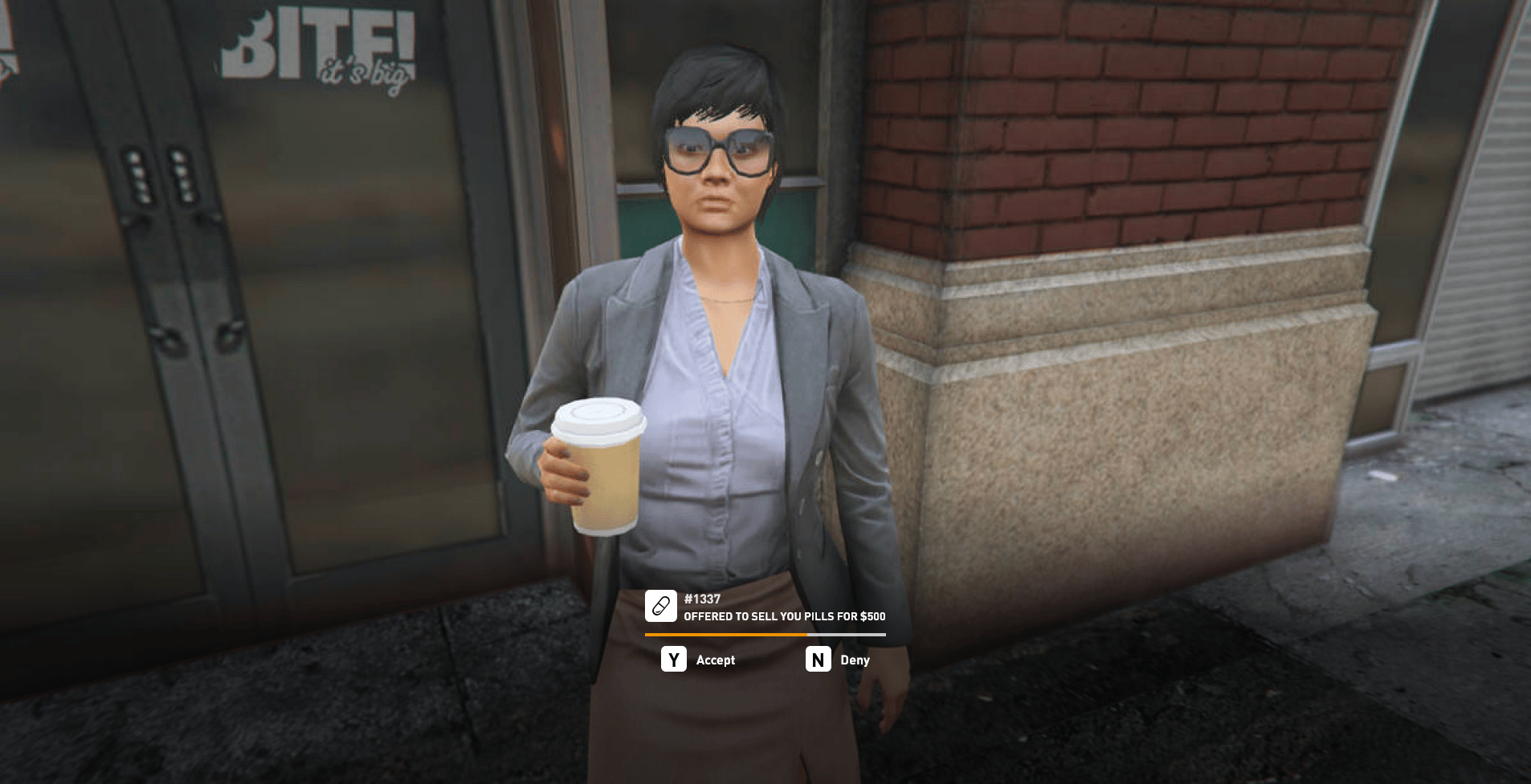 NPC dialog with a purchase offer.